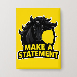 Bold Black Horse with Motivational Text