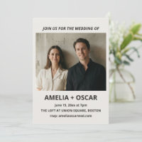 Bold Black Ivory Photo Modern Wedding Typography