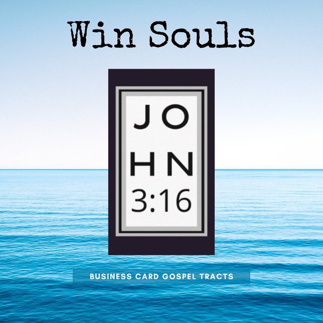 Bold Black John 3:16 Gospel Tract Business Card (Business Card Gospel Tracts)