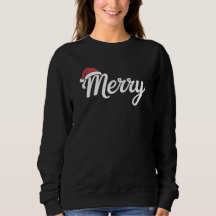 Bold Black Merry Christmas Santa Hat