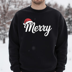 Bold Black Merry Christmas Santa Hat T-Shirt