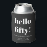 Bold Black Modern 50th Birthday Custom Can Cooler<br><div class="desc">Bold Typography Black Modern 50th Birthday Custom Can Cooler</div>