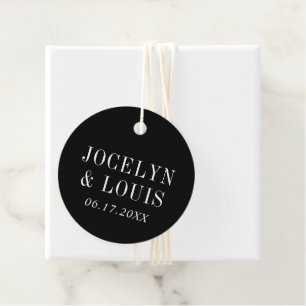 Bold Black Modern Wedding Favour Tags
