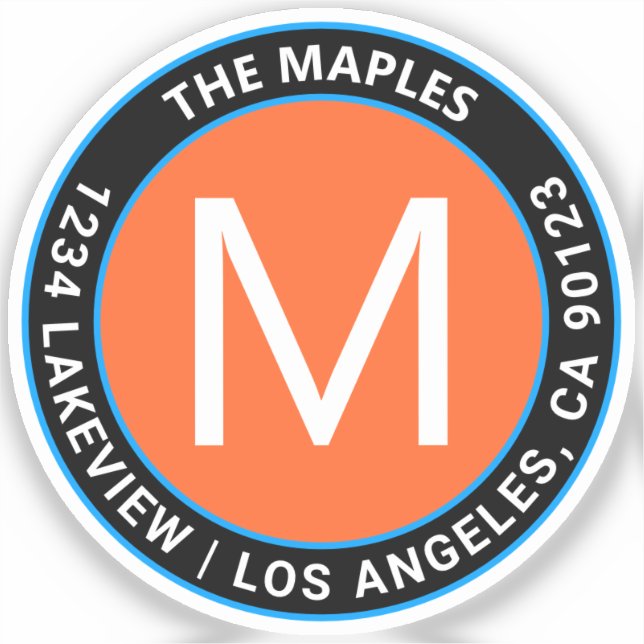 Bold Black Orange Blue Circular Text | Transparent (Front)