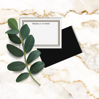 Bold Black Orange Border Personalised Name Card
