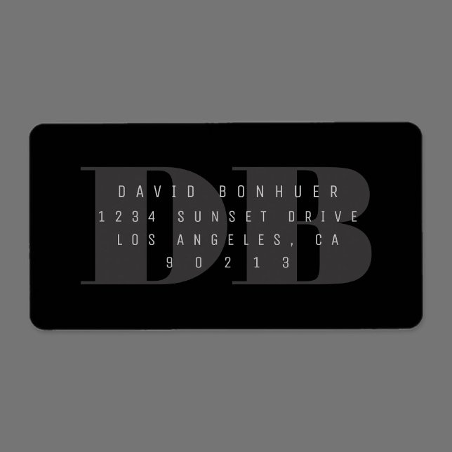 Bold Black-out Monogram Return Address Label (Creator Uploaded)