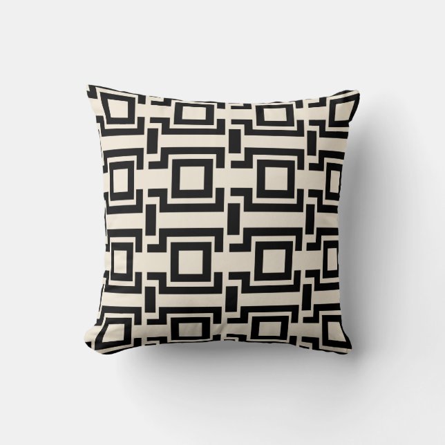 Bold Black Pattern Cushion (Front)
