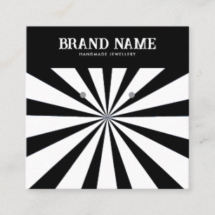 Bold Black Sun Modern Earrings Display Card