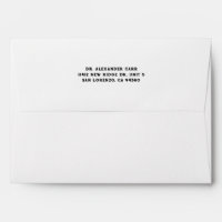 Bold Black Three-Line Return Address Envelope