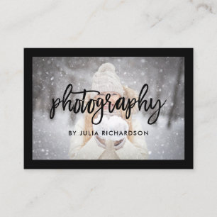 Bold Black Two Photos for Photographers Business Card