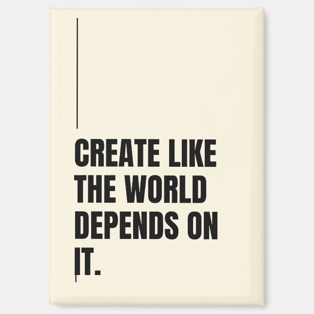 Bold Black Typography Artists Minimalist Powerful  Magnet (Front)