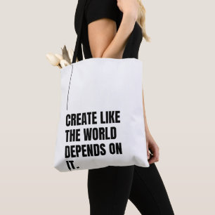 Bold Black Typography Artists Minimalist Powerful Tote Bag