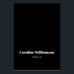 Bold Black Typography Custom Table Place Card<br><div class="desc">Bold Black Background and White Typography Custom Table Place Card</div>