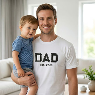 Bold Black Typography Established Dad T-Shirt
