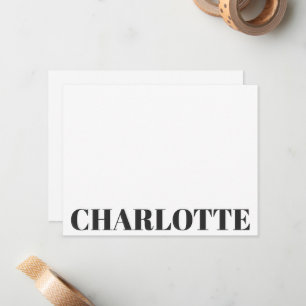 Bold Black Typography Personalised Name Chic Card