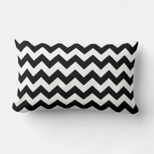 Bold Black & White Chevron Zig Zag Pattern Lumbar Cushion