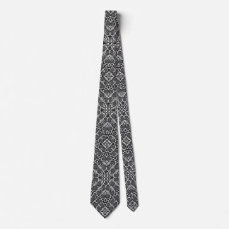 Bold Black White Geometric Art Pattern Tie