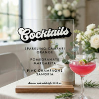 Bold Black White Groovy Wedding Cocktails Clear
