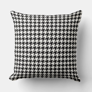 Bold Black White Large Houndstooth Cushion