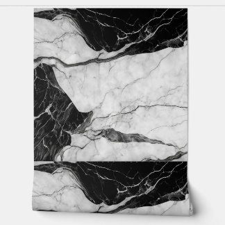 Bold Black & White Marble Wallpaper