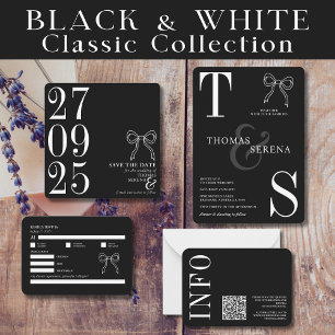 Bold Black & White Monochrome Modern Contemporary Save The Date
