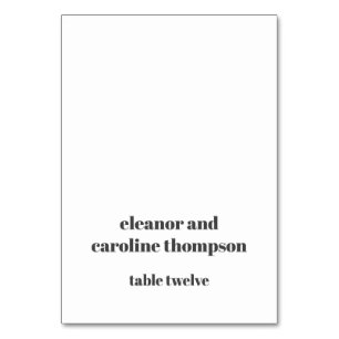 Bold Black White Retro Custom Wedding Place Card