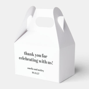 Bold Black White Retro Custom Wedding Thank You Favour Box