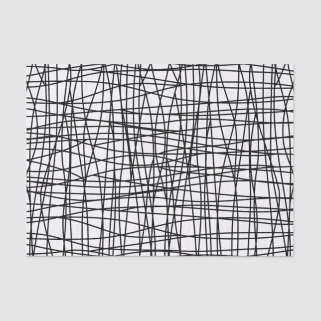 Bold Black & White Scribble Art Tissue Paper (Front)