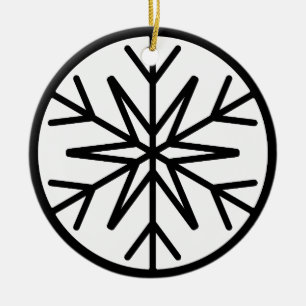 Bold Black & White Snowflake Holiday Ornament