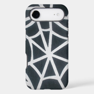 Bold Black & White Spider Web Geometric Pattern