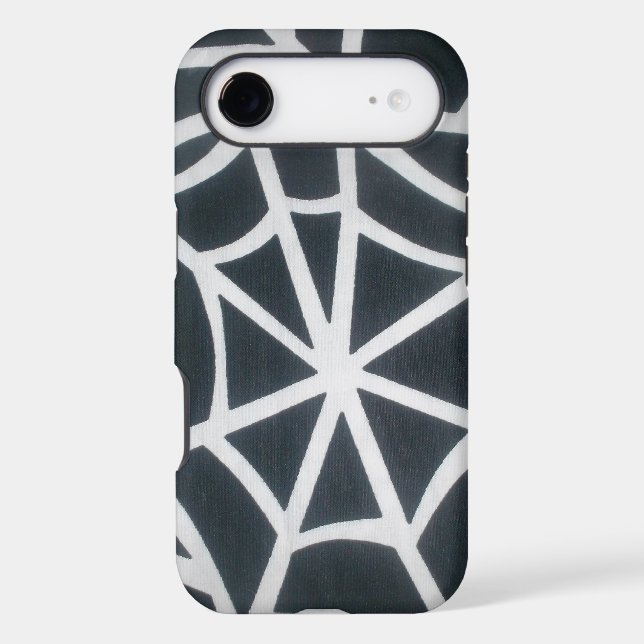 Bold Black & White Spider Web Geometric Pattern (Back)