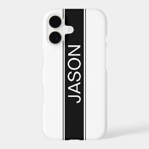 Bold Black & White Stripe Editable Text