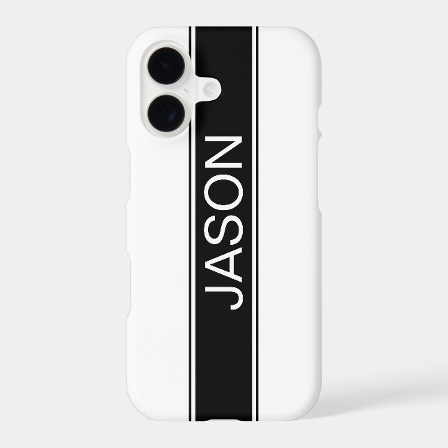 Bold Black & White Stripe Editable Text (Back)