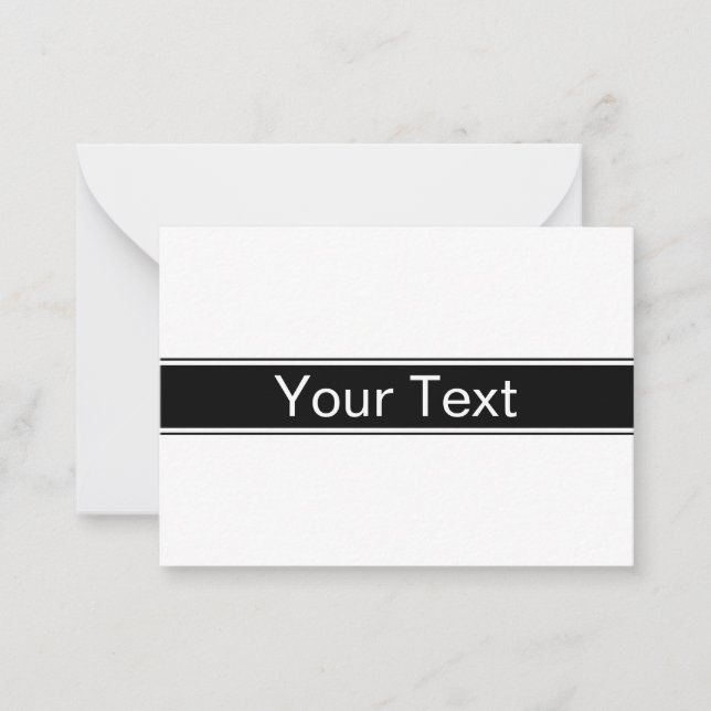 Bold Black & White Stripe Editable Text Card (Front)