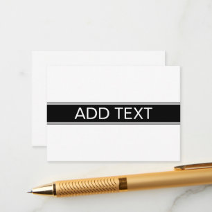 Bold Black & White Stripe Editable Text Enclosure Card