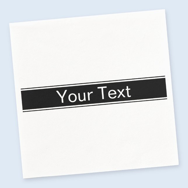 Bold Black & White Stripe Editable Text Napkin (Creator Uploaded)