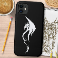 Bold Black White Tribal Dragon Illustration Design