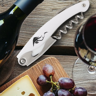 Bold Black White Tribal Dragon Illustration Design Corkscrew