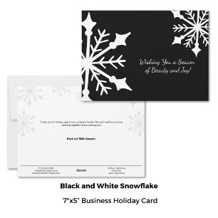 Bold Black & White Winter Snowflake Business Holiday Card