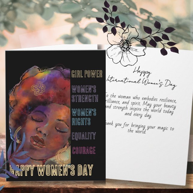 Bold Black Woman International Women's Day Card (Bold Black Woman International Women's Day Card)