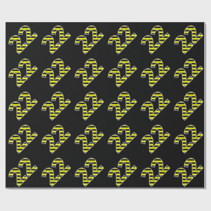 Bold, Black & Yellow Stripes 22 Event # (Birthday) Wrapping Paper