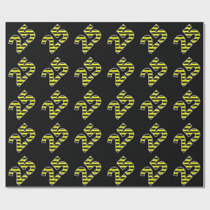 Bold, Black & Yellow Stripes 25 Event # (Birthday) Wrapping Paper