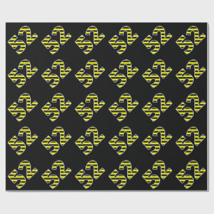 Bold, Black & Yellow Stripes 52 Event # (Birthday) Wrapping Paper