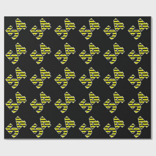 Bold, Black & Yellow Stripes 54 Event # (Birthday) Wrapping Paper