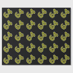 Bold, Black & Yellow Stripes 64 Event # (Birthday) Wrapping Paper