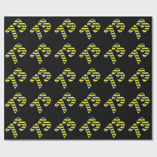 Bold, Black & Yellow Stripes 73 Event # (Birthday) Wrapping Paper