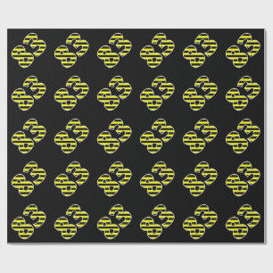 Bold, Black & Yellow Stripes 83 Event # (Birthday) Wrapping Paper