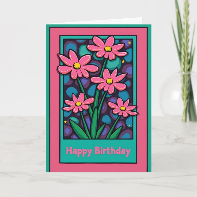 Bold Bloom Birthday Card (Front)