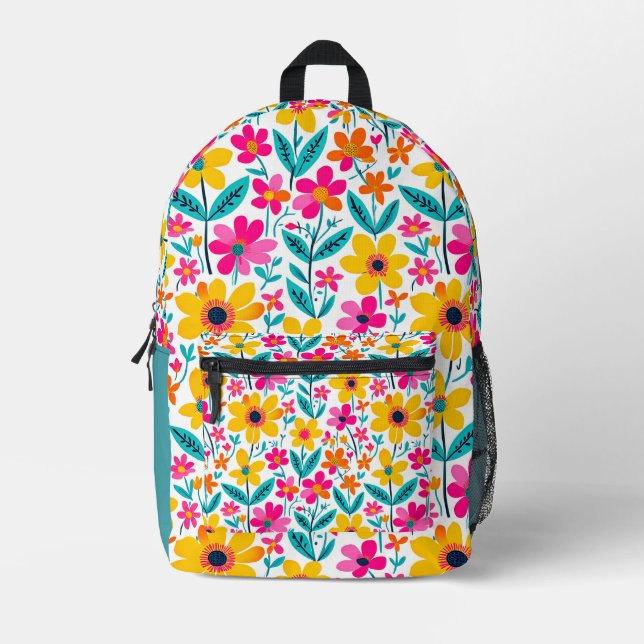 Bold Bloom  Printed Backpack (Front)