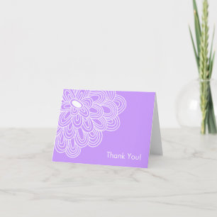 Bold Bloom Purple Bridal Shower Thank You Card